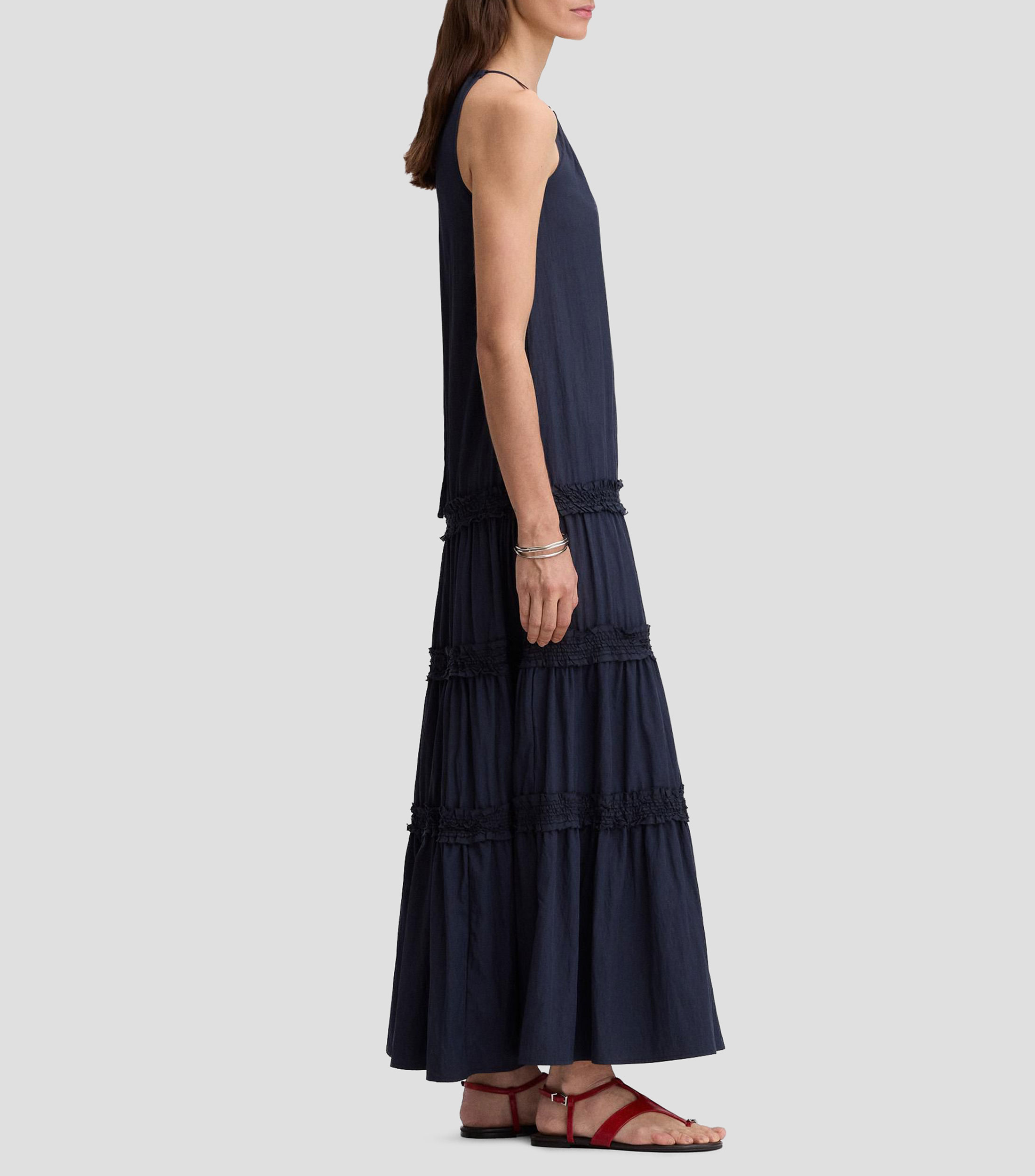 Vestido largo liso Mujer